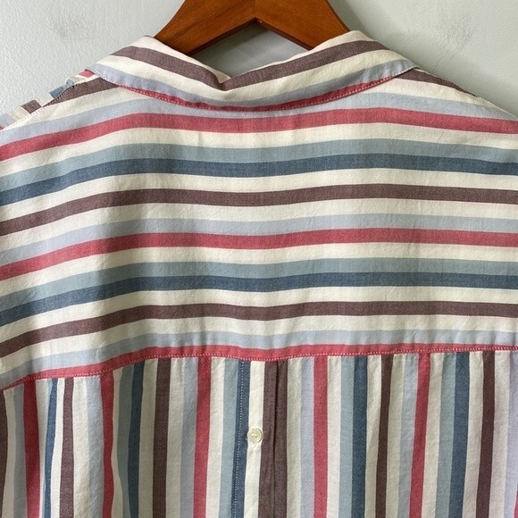 Madewell Button-Back Shirt in Pocatello Stripe Popover Striped Oversized Boxy - Picture 9 of 16